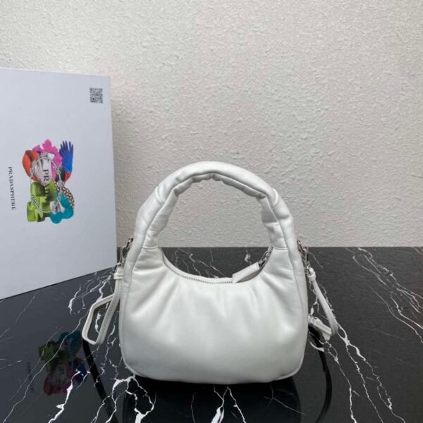 Replica Prada 1BA384 Prada Soft Padded Nappa Leather Mini Bag White