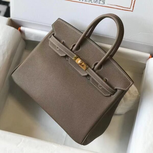 Replica Hermes Birkin Handbags Designer Hermes Bag Epsom Leather 28522 Elephant Grey