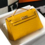 Replica Hermes Kelly Bag Hermes 19CM Epsom Shoulder Mini Bag Yellow 20463