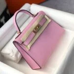 Replica Hermes Kelly Bag Hermes 19CM Epsom Shoulder Mini Bag purple 20459